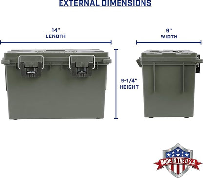 Sheffield 12774 XL Storage Bins With Lids, 2-Pack Stackable Storage Bins, Made in USA, Lockable and Water-Resistant Containers with Lids, Plastic Containers for Home, Classroom, and Dorm