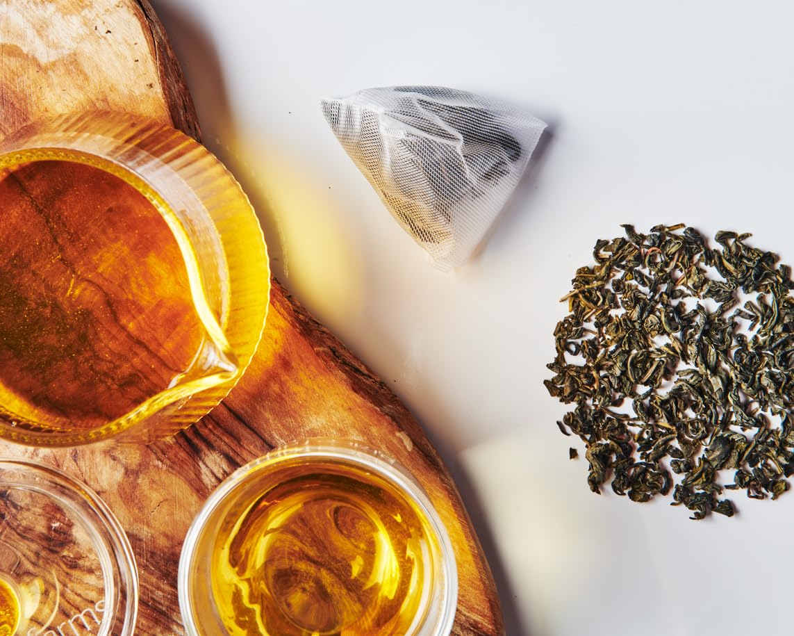 Grace Farms Organic JASMINE Green Tea (100 Enveloped Pyramid Sachets w/String & Tag) | Fragrant and Sweet | Fairtrade and Kosher Certified | Best Green Tea | Gives Back 100% of Profits