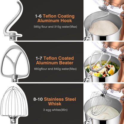 Mini Angel Stand Mixer,10-Speed 5QT Kitchen Electric Mixer,Tilt-Head Food Mixer with Dough Hook, Wire Whisk, Flat Beater