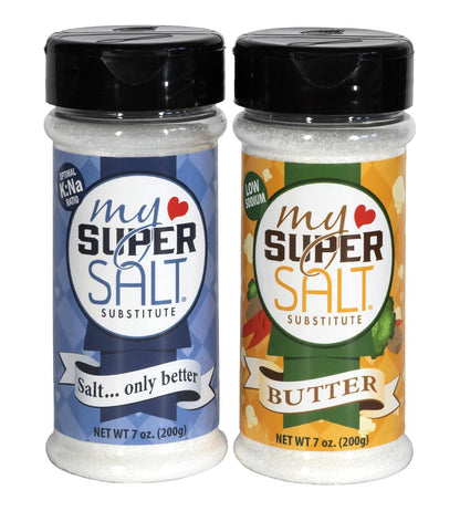 My SUPER SALT® Butter – Functional Butter-Flavored Salt Substitute - 85% Less Sodium - Smart Nutrition + Comfort Food Flavor - 7 oz