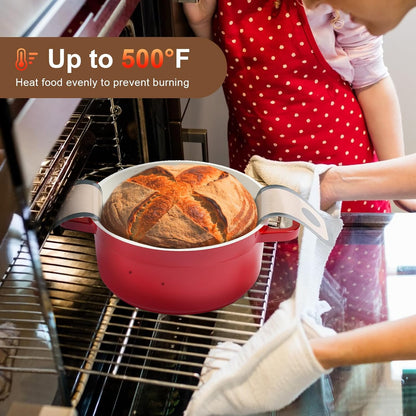 3 PCS Silicone Bread Sling for Dutch Oven Liners, Non Stick & Easy to Clean Silicone Bread Baking Mat with Extra Long Handles