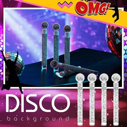 JellyArch 48 Pcs Disco Wedding Party Favors Bubbles Wands Bulk with Disco Balls Top and Stickers Party Favors Supply Bubble Wands for Summer Birthday Wedding Gift Outdoor Indoor Activity