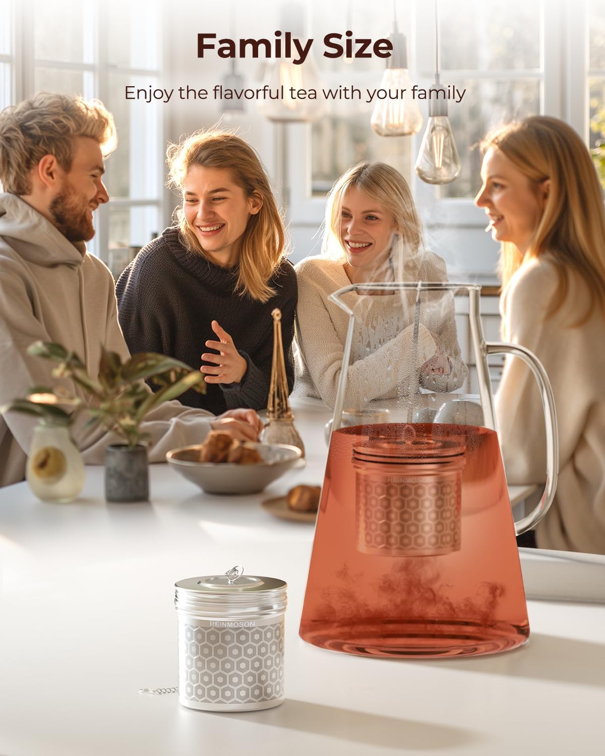 2 Pack Reinmoson Extra Large Tea Infuser for Loose Tea & Spice Infuser for Cooking, Extra Fine Mesh Large Tea Strainers for Loose Tea
