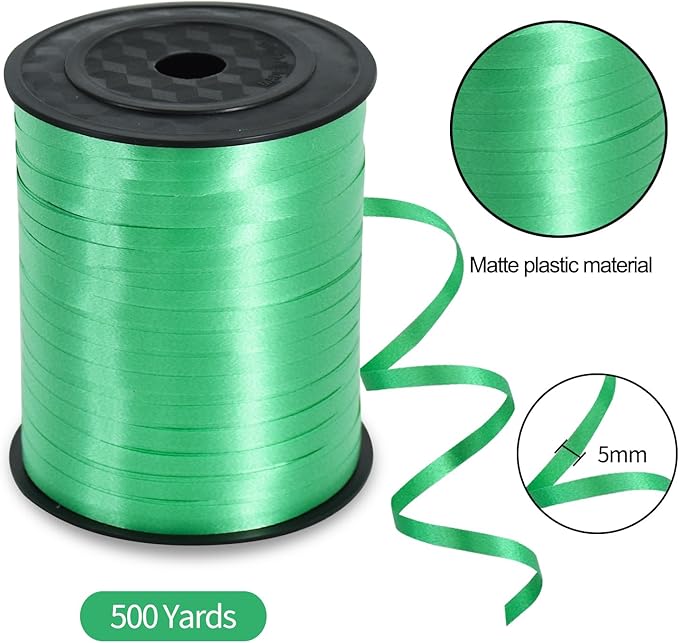 TONIFUL 500 Yards Curling Ribbon-Balloon Ribbon-Balloon String for Art&Craft Decor,Gift Wrapping,Ribbons and Bows for Christmas New Year Birthday Gifts Graduation Supplies (Dark Green)