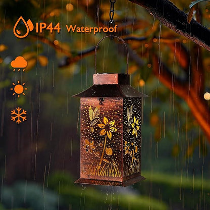 Homemory Hummingbird Solar Lanterns Outdoor Waterproof, Birthday Gifts for Women Mom Grandma, LED Metal Decoration for Outside, Yard, Backyard, Porch, Lawn