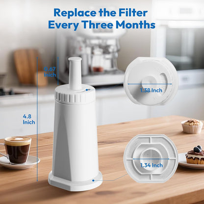 6 Pack Replacement Water Filter for Breville Espresso Machine Barista Pro BES878, Barista Touch Bes880, Oracle Touch BES990, Oracle BES980