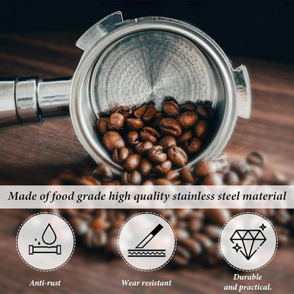 Reusable 51mm Coffee Filters Cups 2Pcs, Stainless Steel Espresso Coffee Filters Double Layer Pressurized Portafilter Filter Baskets