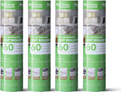 10 inch Mega Lint Roller Refills for Evercare Pet Mega Lint Roller and Leo Cleaning Roller, Fits Most 10" Supersize Lint Rollers with 2 1/16" ID, Total 240 Easy Tear Sheets (Pack of 4)