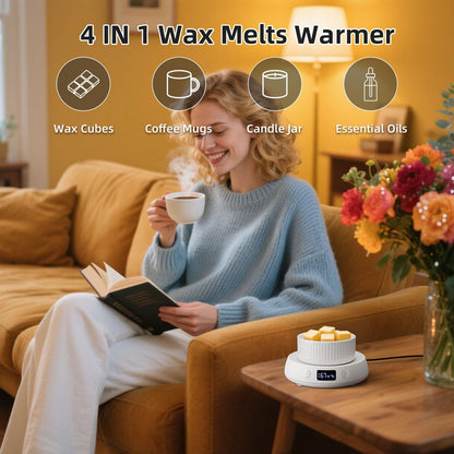Coffee Mug Warmer for Desk with Auto Shut Off, Electric Cup Candle Wax Melter Warmer with 1-9H Timer