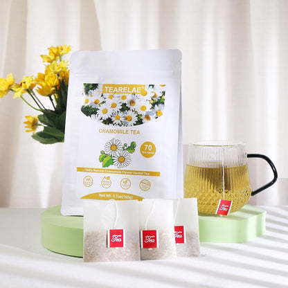 Tearelae - Chamomile Tea - 70 Count - Premium Chamomile Flower Tea Bags - Non-GMO - Caffeine-Free