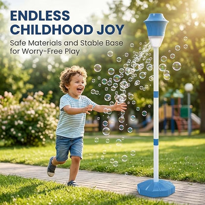 【Ocean Blue -2-Pack】 Bubble Machine - Automatic Bubble Maker Torch with Adjustable Height Up to 47 Inche with LED Lights & Music for Birthday Party Garden Yard Ocean Blue -2-Pack