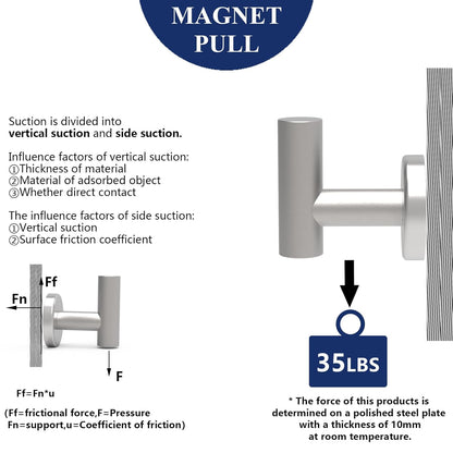 Magnetic Hooks Coat Magnet Hooks for Hanging,Magnetic Hooks Heavy Duty with Rare Earth Neodymium for Pot Holder,Grill,Refrigerator,Home,Kitchen,Workplace or Office.Pack of 4,Silver