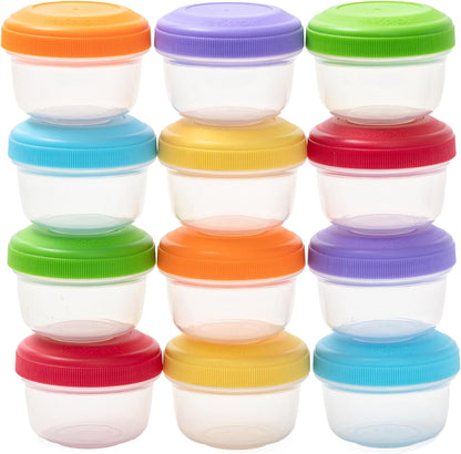 WeeSprout Baby Food Containers - Small 4 oz Containers with Lids, Leakproof & Airtight, Freezer Safe, Dishwasher Safe, Thick Food Grade Plastic