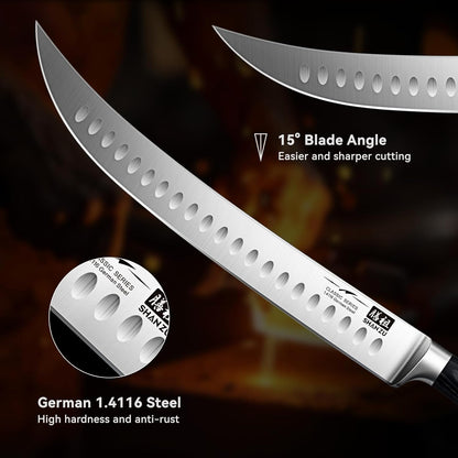 Shan ZU 12" Slicing Knife - Brisket Slicing Meat Carving Knife Professional German 1.4116 Stainless Steel Razor Sharp Blade
