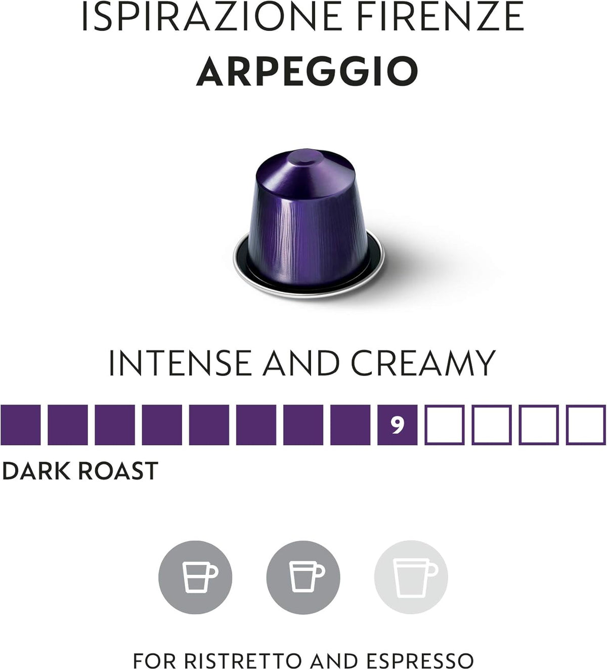 Nespresso Capsules Original Line, Arpeggio Intenso, Dark Roast Coffee,50 Count Coffee Pods