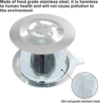 Waziaqoc Pour Over Coffee Dripper, Slow Drip Paperless Coffee Filter, Stainless Steel Pour Over Coffee Maker for 1-2 Cups Brew
