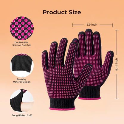 HTVRONT Heat Resistant Gloves for Sublimation 2Pcs with Silicone Bumps