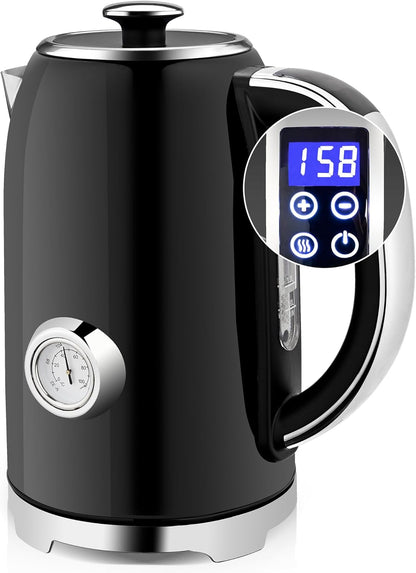 Susteas Electric Kettle Temperature Control - 57oz Hot Water Boiler with Thermometer, 1500W Fast Heating Stainless Steel Tea Kettles