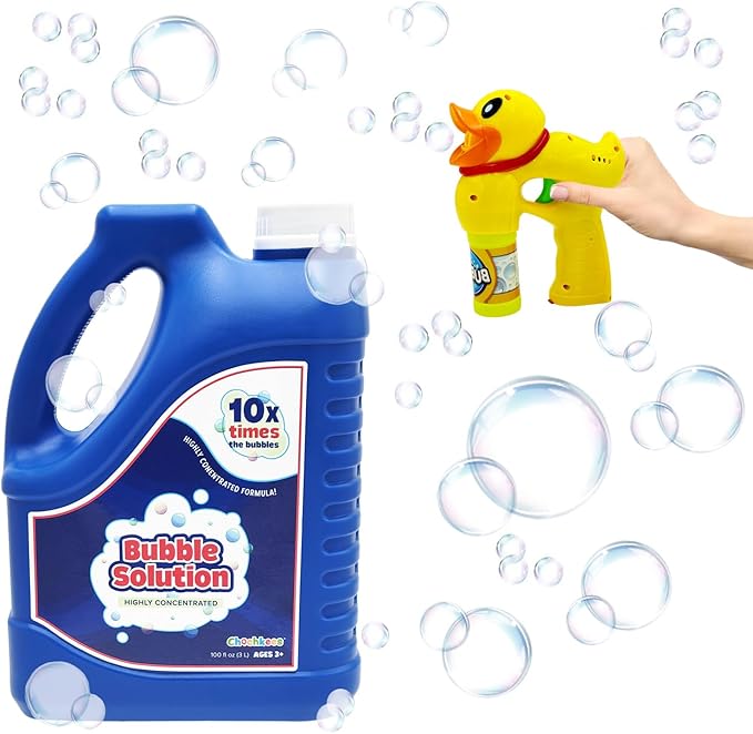 100 oz Concentrated Bubble Solution, Refills up to 8 Gallons, Non-Toxic Concentrated Solution for Bubble Machines, Giant Bubble Wands,Bubble Gun and Blowers (Single)