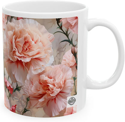 11 OZ Novelty Coffee Mugs - Christmas Gift (Carnation Mug)