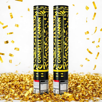 Gold Confetti Poppers Confetti Cannon 2 Pack Gold Foil Confetti 12 Inch Party Poppers for Wedding Birthday Graduation New Year’s Eve Party Decorations & Photo Props