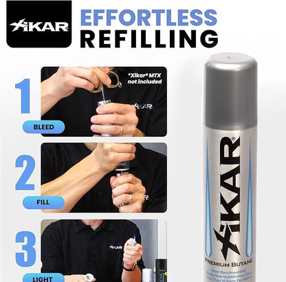 Xikar PUROFINE Premium Butane Fuel Refill with 0 Impurities 1.9oz (100ml) - Premium Quality Fuel for Jet Flame Lighters and Torches - High Altitude Formula