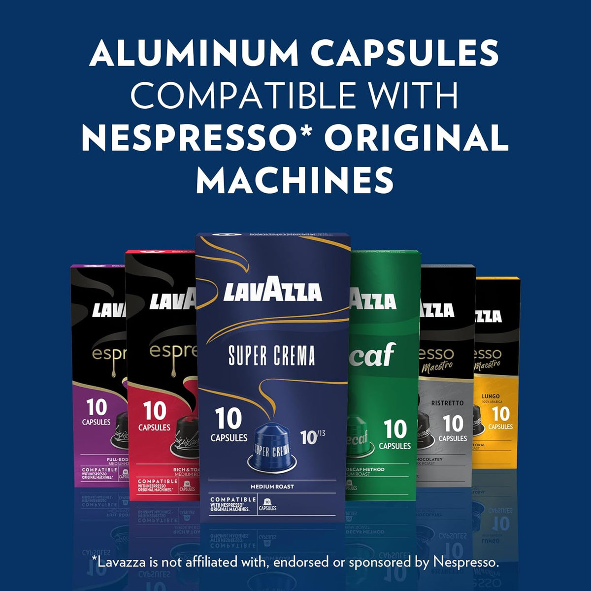 Lavazza Espresso Favorites Collection of Aluminum Capsules Compatible with Nespresso* Original Machines, Contains Light, Medium