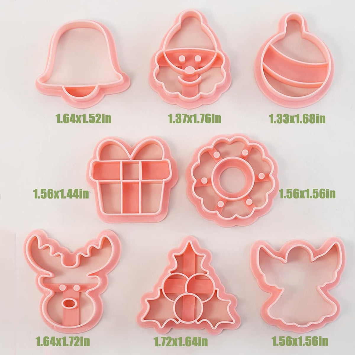8Pcs Christmas Cookie Cutters, 3D Cookie Cutter Set, Snowman Deer Gift Cutters Cake Baking Fondant Embosser Stamps Christmas Party DIY Cake
