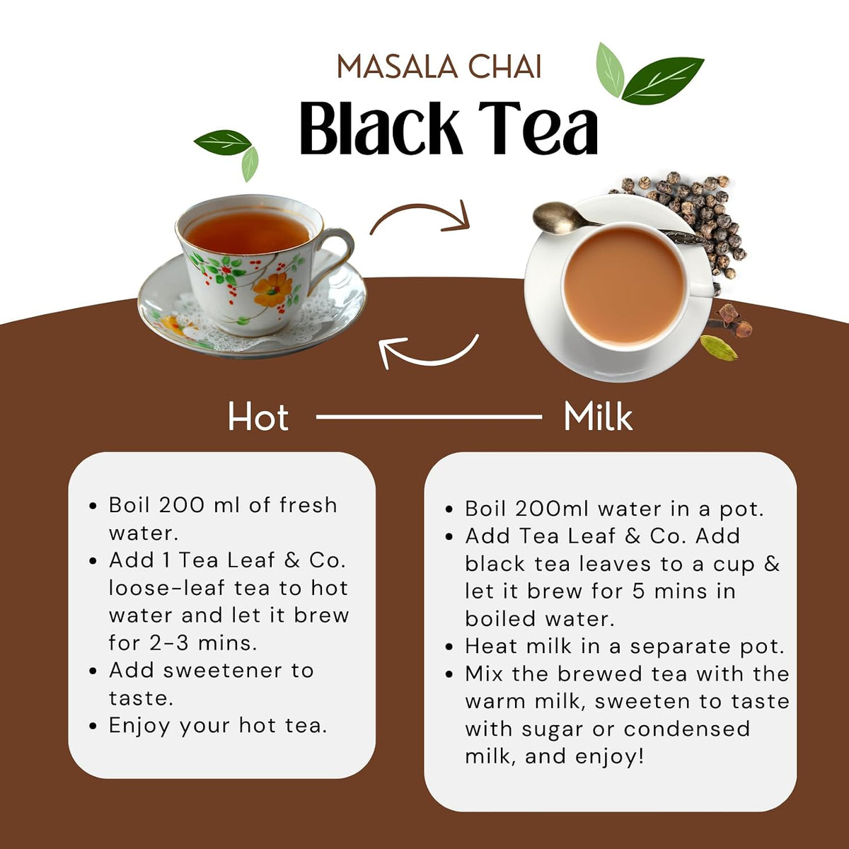 Masala Chai Black Tea Loose Leaf Blended with Indian Spices (3.5oz/100gm)