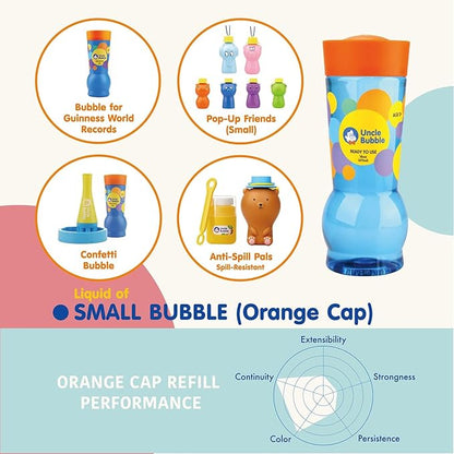 Uncle Bubble Mini Bubble Blower - Non Toxic Plastic Confetti Bubbler, Fun Summer Toys for Kids, Girls and Boys, Blow Thousands of Mini Bubbles in One Breath