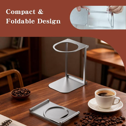 Portable Foldable Coffee Machine Stand with Pour Over Stand for Pour Over Coffee Dripper