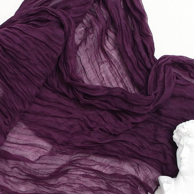 FEXIA Purple Cheesecloth Table Runner 35x120 Inches Gauze Table Runner for Mother's Day Bridal Shower Wedding Party First Communion Centerpiece Engagement Boho Table Decoration