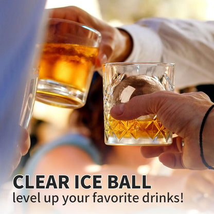 Clear Ice Ball Maker for Whiskey: FDDBI Circle Ice Cube Tray Make 2Inch Ice Sphere - Clear Ice Cube Maker for Old Fashioned Bourbon Whisky