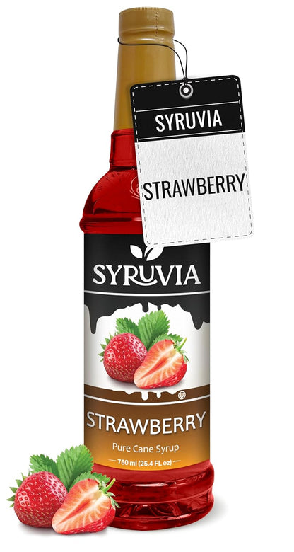 Syruvia Strawberry Syrup (25.4 fl oz) - Sweet Strawberry Bliss in a Bottle – Kosher, Gluten-Free
