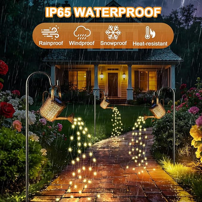2 Pack Solar Watering Can Lights, Solar Lights Outdoor Decorative, Small Hanging Lantern Landscape Light Waterproof, Outside Garden Decor for Yard Lawn Patio, Gifts for Mom Grandma Women Birthday