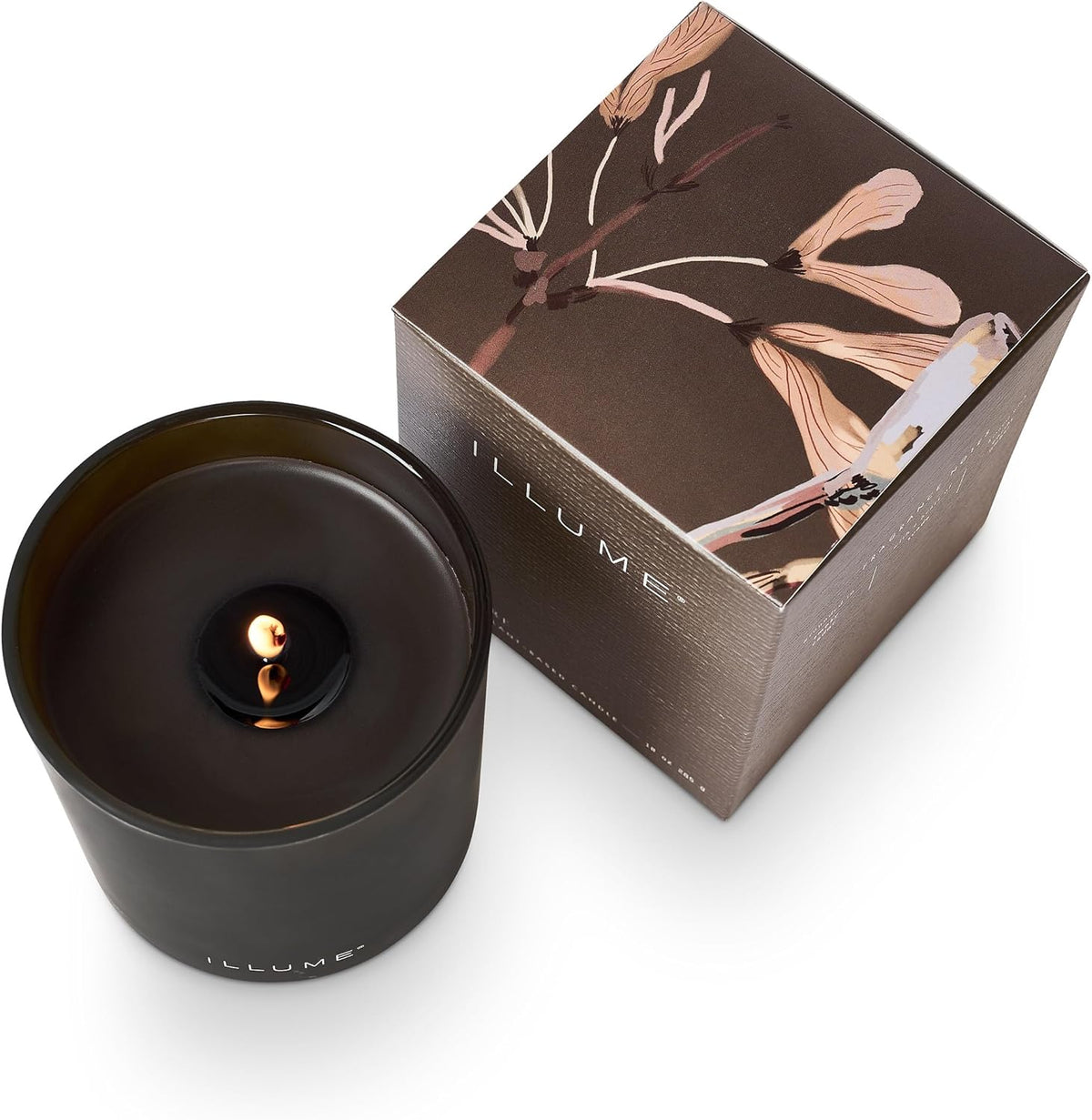 ILLUME Refillable Boxed Glass Candle, Woodfire