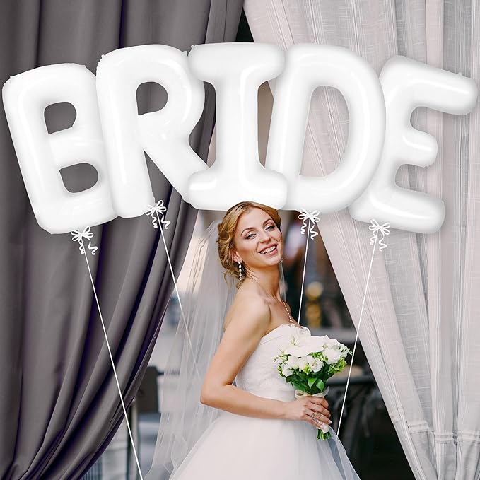 KatchOn, Giant Bride Balloons White - 40 Inch | Bachelorette Party Decorations | White Bride Balloon for Bridal Shower Decorations | Bridal Shower Balloon | Bachelorette Balloons