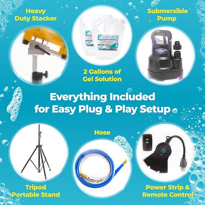 FoamDaddy HD Pro Stacker Foam Cannon – Brandable High-Output Metal Machine for Professional & Large Scale Events – Covers 30x30ft Area – Mount, Pump, Hose, Stand, Remote Control, Ultra-Concentrate Gel
