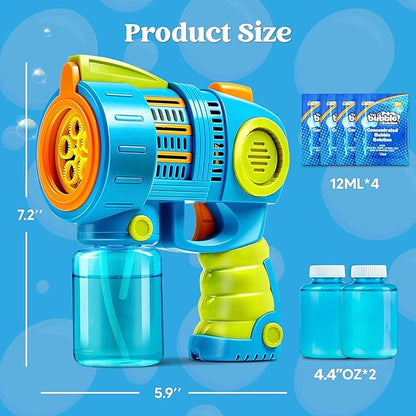 Sloosh 2 Packs Bubble Gun Machine with Refill Solution, Automatic Bubble Maker Blower for Kids, Outdoors, Party, Easter, Summer, Easter Basket Stuffers, Birthday Gift