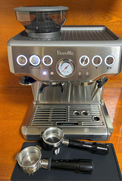 54mm Double Spout Portafilter - Compatible with Breville Barista Express, Bambino, Infuser, Duo Espresso Machines - Double Shot Filter Basket