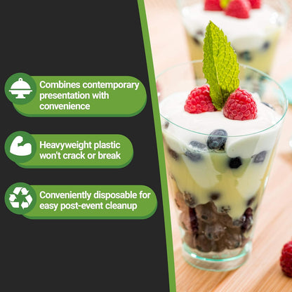 Restaurantware 7 Ounce Plastic Glasses 100 Round Incline Shooter Cups- Disposable Small Seagreen Plastic Round Bowls Unique Design For Soups