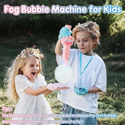 Fog Bubble Machine, Colorful Smoke Bubble Machine for Kids, Elastic Bubble Fog Machine, Magic Smoke Bubble Wand, Birthday Boy Girl Gifts