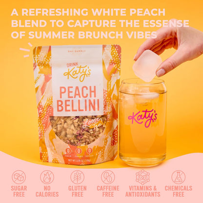 Katy’s Peach Bellini Loose Leaf Tea, Fruity & Refreshing Light White Herbal Tea, Apple, Peach & Mango, Caffeine-Free Tea, 30+ Cups, Hot or Iced