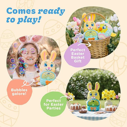 Move2Play, Bunny Bubble Blower | Easter Toy & Gift for Toddlers & Kids | Bubble Machine Toy for Girls & Boys Ages 1-4+ | Indoor/Outdoor Fun | Birthday & Easter Basket Stuffer