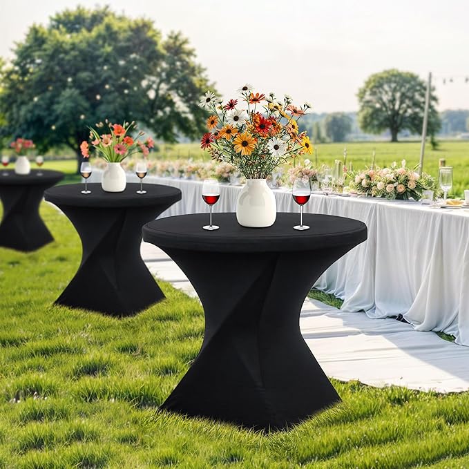 SUPER DEAL 32in Cocktail Table, Indoor Outdoor Portable High Top Table, Plastic Round Bar Height Folding Table for Party Wedding Event, White