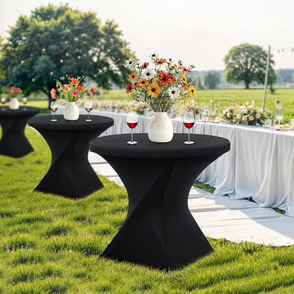 SUPER DEAL 32in Cocktail Table, Indoor Outdoor Portable High Top Table, Plastic Round Bar Height Folding Table for Party Wedding Event, White