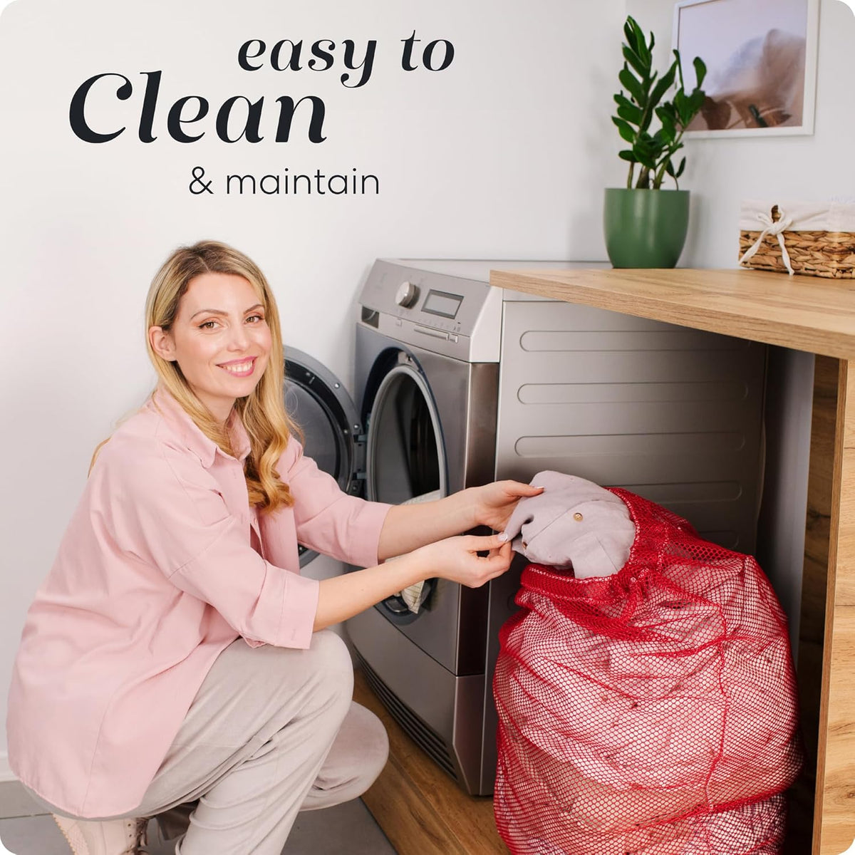 Handy Laundry Mesh XL Laundry Bag - Durable, Machine Washable with Secure Drawstring Closure - Perfect for College Dorms, Laundromats, Apartments (Red, Large 24" x 36")