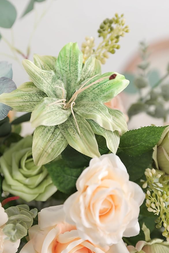 Serra Flora Artificial Flower Combo Fake Peony Rose Silk Flowers for DIY Wedding Bridal Bouquet Centerpieces Arrangements Party Decorations