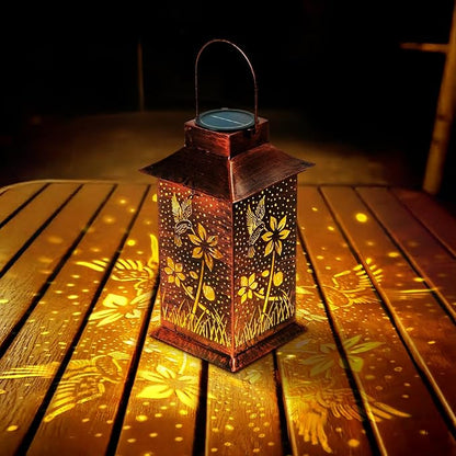 Homemory Hummingbird Solar Lanterns Outdoor Waterproof, Birthday Gifts for Women Mom Grandma, LED Metal Decoration for Outside, Yard, Backyard, Porch, Lawn