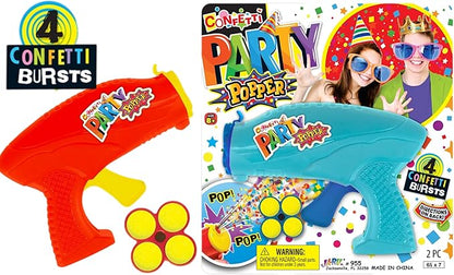 JA-RU Confetti Poppers for Kids (24 Pack) Colorful Party Poppers Confetti Shooters, Confetti Gun, Party Favors for Gender Reveal, Wedding, Birthday & New Year’s Eve | 955-24s